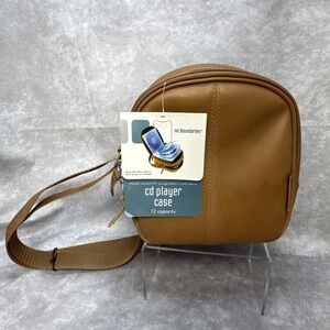 Vintage No Boundaries CD Player Case Tan Zip Bag Organizer 12 Capacity New NWT